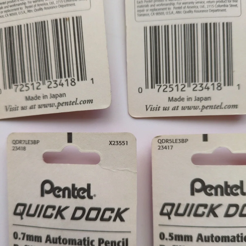 NEW Pentel Quick Dock Mechanical Pencil & 8 Refill Cartridges 0.7mm 0.5mm Lead